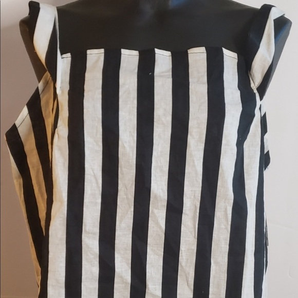 Ashley Stewart size 16 black & white striped off shoulder top - Picture 3 of 4